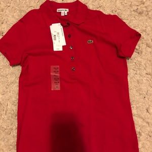 Pink/Red womens lacoste shirt. NWT